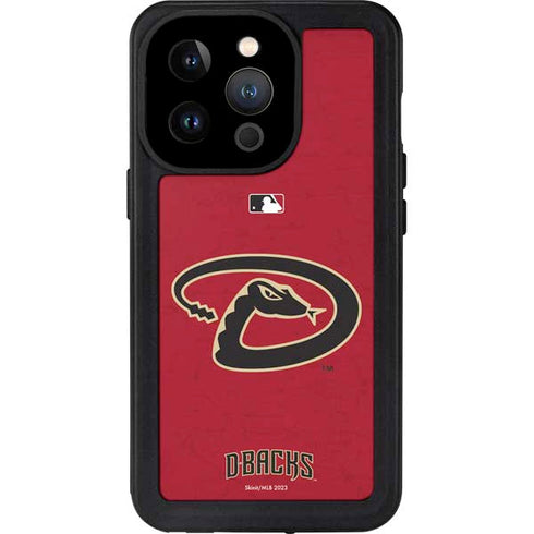MLB Arizona Diamondbacks - Secondary Solid Distressed iPhone 15 Pro Waterproof Case